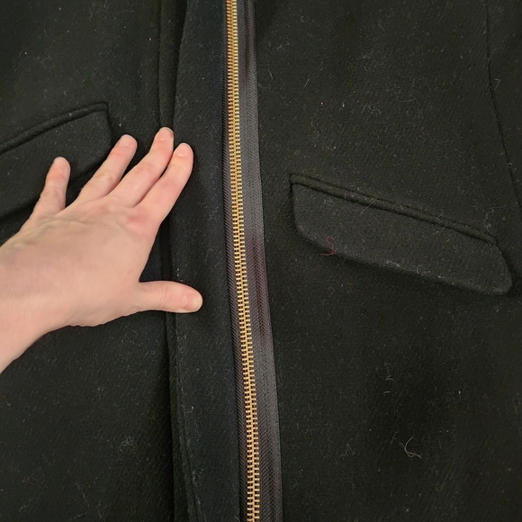 EUC J.Crew Italian Stadium Cloth By Nello Gori Black Women's Coat, Size 4 - Picture 4 of 9
